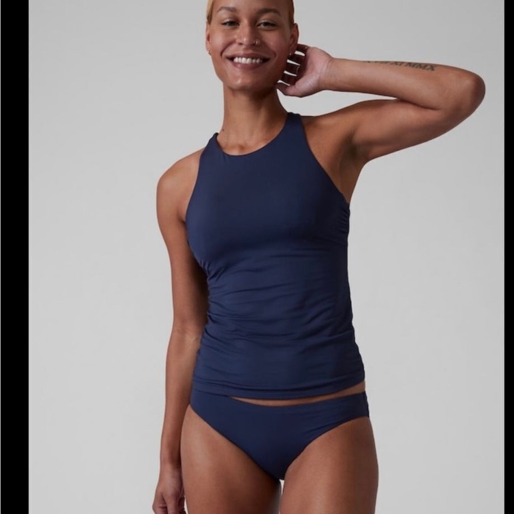 Athleta Maldives Bra Cup Tankini 38 B/C Dress Blue NWOT